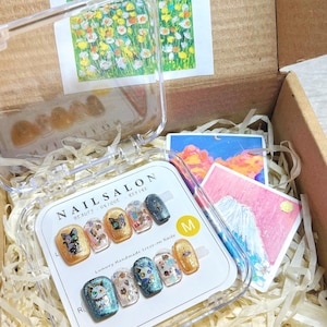 Cute Cat Press On Nails, Blue Glitter Nails, Gold False Nails, Kawaii Nail Art, Anime Style Nails, Handmade Nail Tips, Cat Nail Gift Set