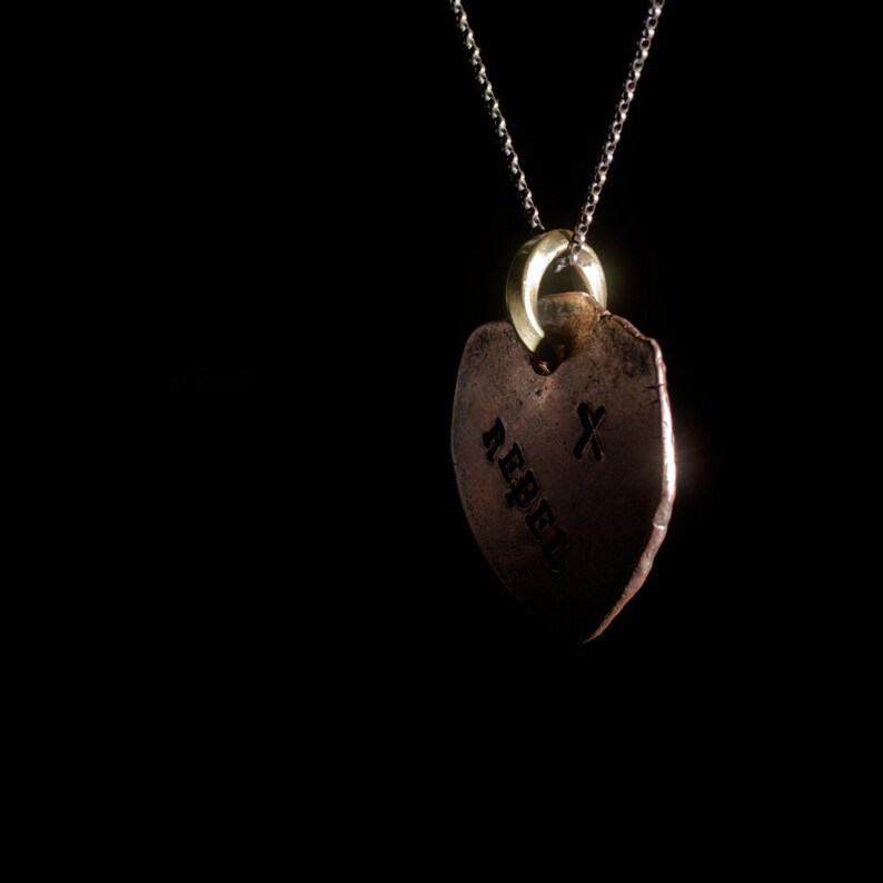 REPEL / REBEL - Lucky Amulet Charm Protection Ward Talisman Shibuichi Wordnerd Punk Goth Loot bild 8