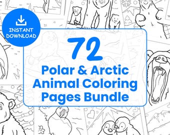Polar & Arctic Animal Coloring Pages Bundle | Printable Coloring Book PDF | Kids Activity Sheets | Kindergarten and Preschool Worksheet #163