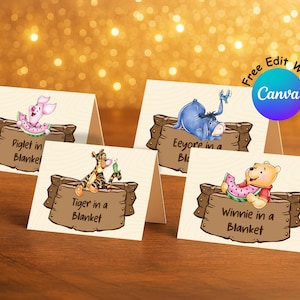 Winnie the Pooh Party Food Tent Cards, Hundred Acre Wood Party Food Label, Perfect for any birthday party or event, Digital file FT #009