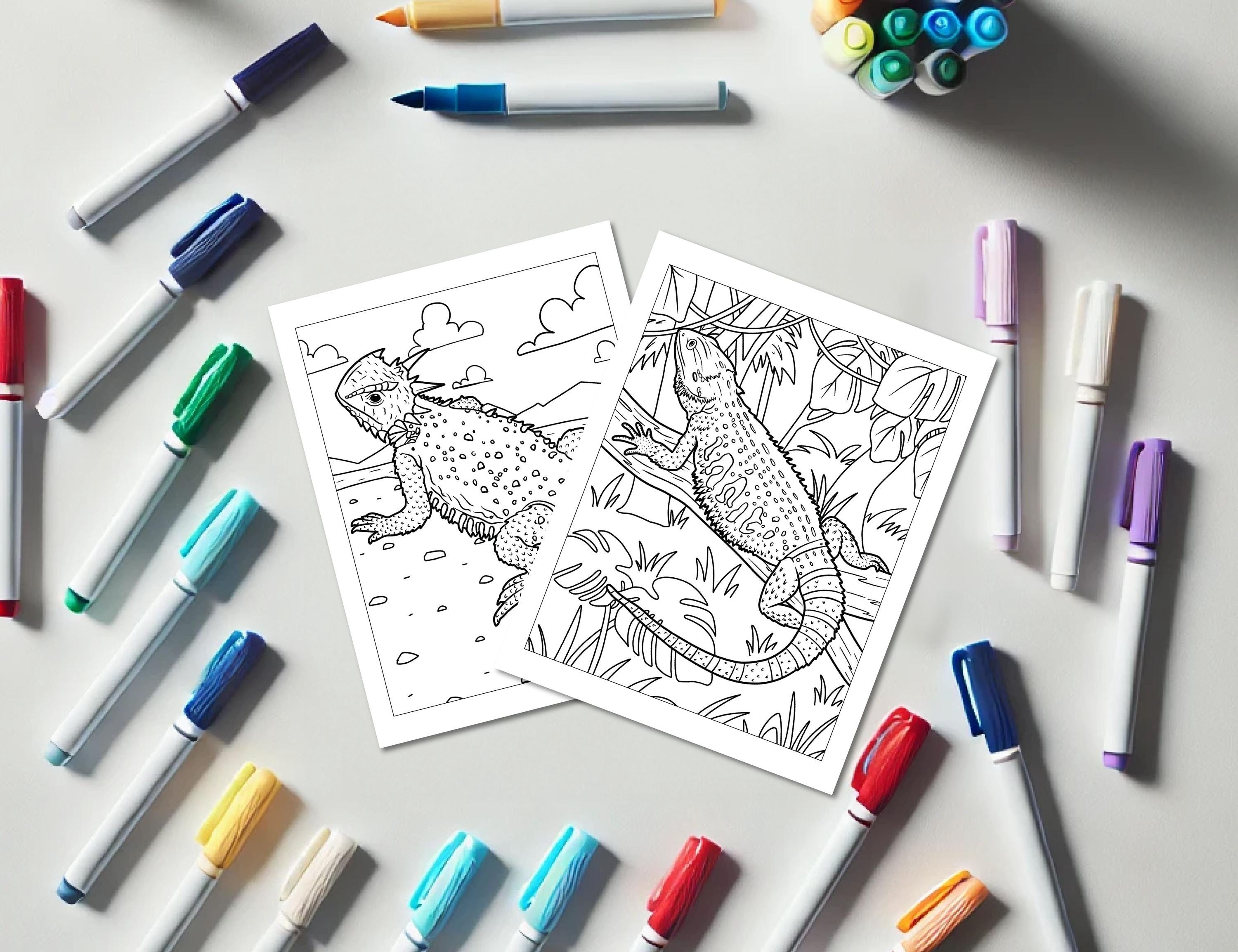 Lizard Coloring Pages for Kids – Reptile Printable Sheets, Fun ...
