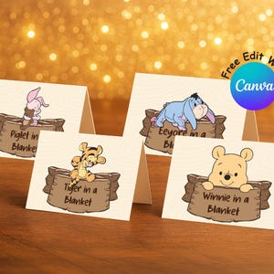 Winnie the Pooh Party Food Tent, Hundred Acre Wood Party Food Label, Perfect for any birthday party or event, Digital file FT #012