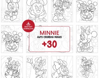 30 Minnie Mouse kleurplaten I afdrukbare kleurplaten voor kinderen I cartoon kleurboek voor kinderen I afdrukbare kleurplaten #072