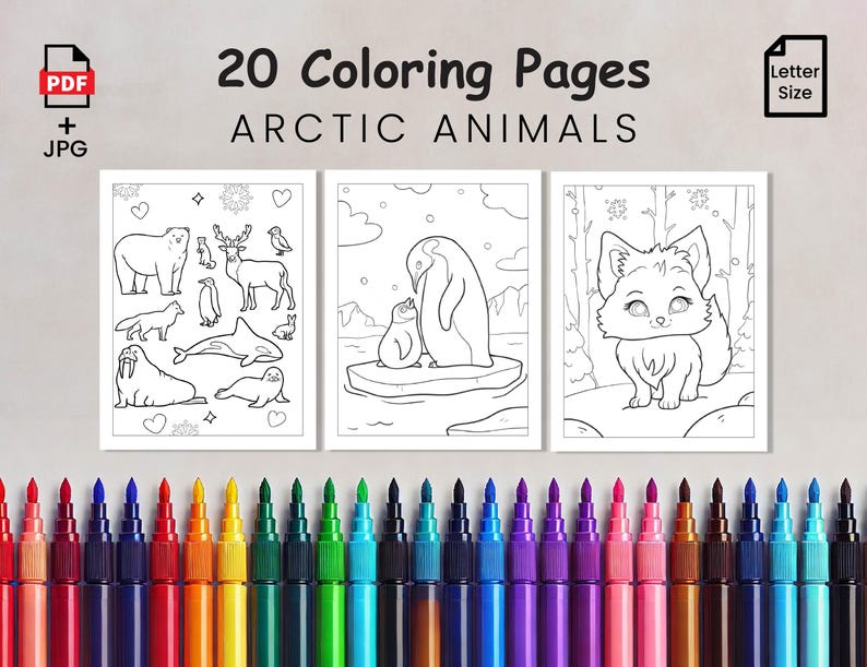 Arctic Animals Coloring Pages for Kids Printable Winter Animal Sheets ...