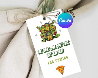Favor Tags, TMNT Thank You Tags, TMNT Tags, Teenage Mutant Ninja Tags, TMNT Party, Ninja Tags, Turtles Tag, Printables, Personalized #019