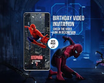 Spiderman Birthday Invitation Video | Editable Canva Invite | Kids Birthday Digital Invite | Superhero Party Invitation | MP4 Video Invite