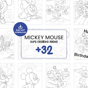 32 Mickey Mouse coloring pages I printable coloring pages for kid I cartoon coloring book for kids I printable coloring pages #073
