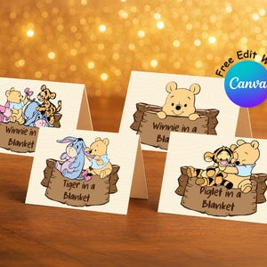 Winnie the Pooh Party Food Tent, Hundred Acre Wood Party Food Label, Perfect for any birthday party or event, Digital file FT #010