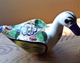 Vintage Tonala Mexican Folk Art Duck