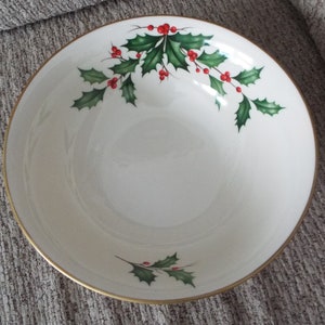 Vintage Lenox China Holly Berry Bowl