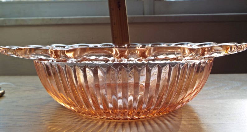 Vintage Anchor Hocking Old Colony Pink Depression Glass Bowl