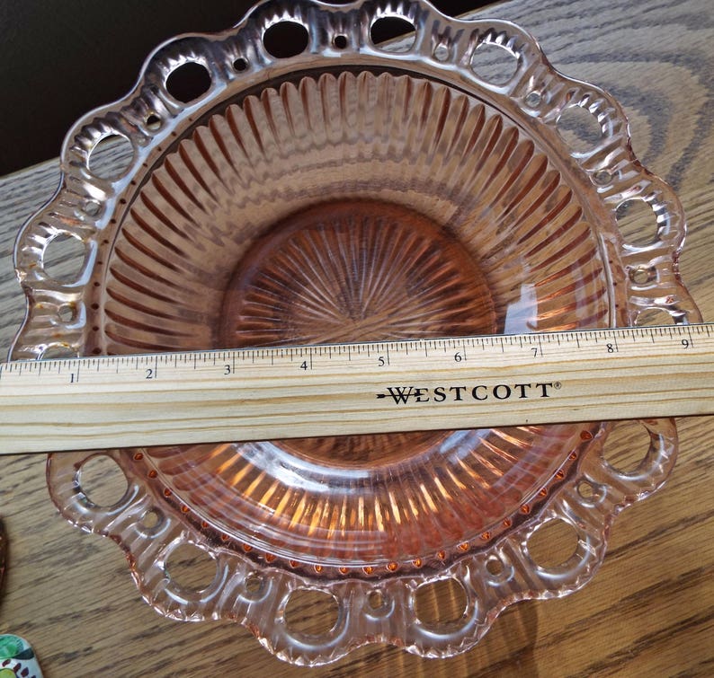 Vintage Anchor Hocking Old Colony Pink Depression Glass Bowl