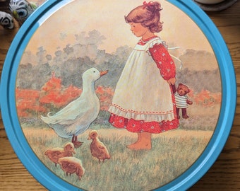 Vintage Danish Butter Cookie Tin with Christa Kieffer Artwork