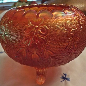 Fenton Marigold Carnival Glass Garland Bowl