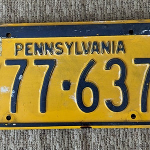 Ancienne Plaque D'immatriculation Moto Pennsylvanie 1963