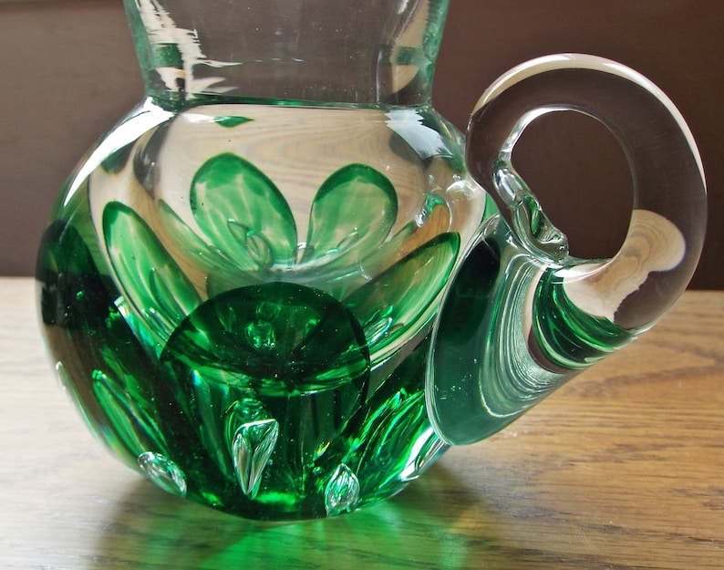 1987 Kerry Zimmerman Art Glass Pitcher Etsy