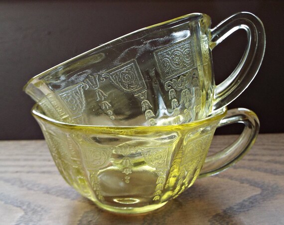 yellow depression glass
