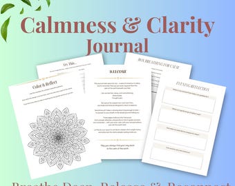 Calmness & Clarity Journal |  Daily Stress Relief and Mindfulness Prompts | Guided Journal for Inner Peace and Self Care
