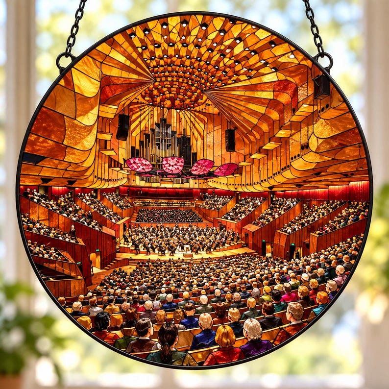 Sydney Opera House Stained Glass Style Suncatcher, Harbour Bridge ...