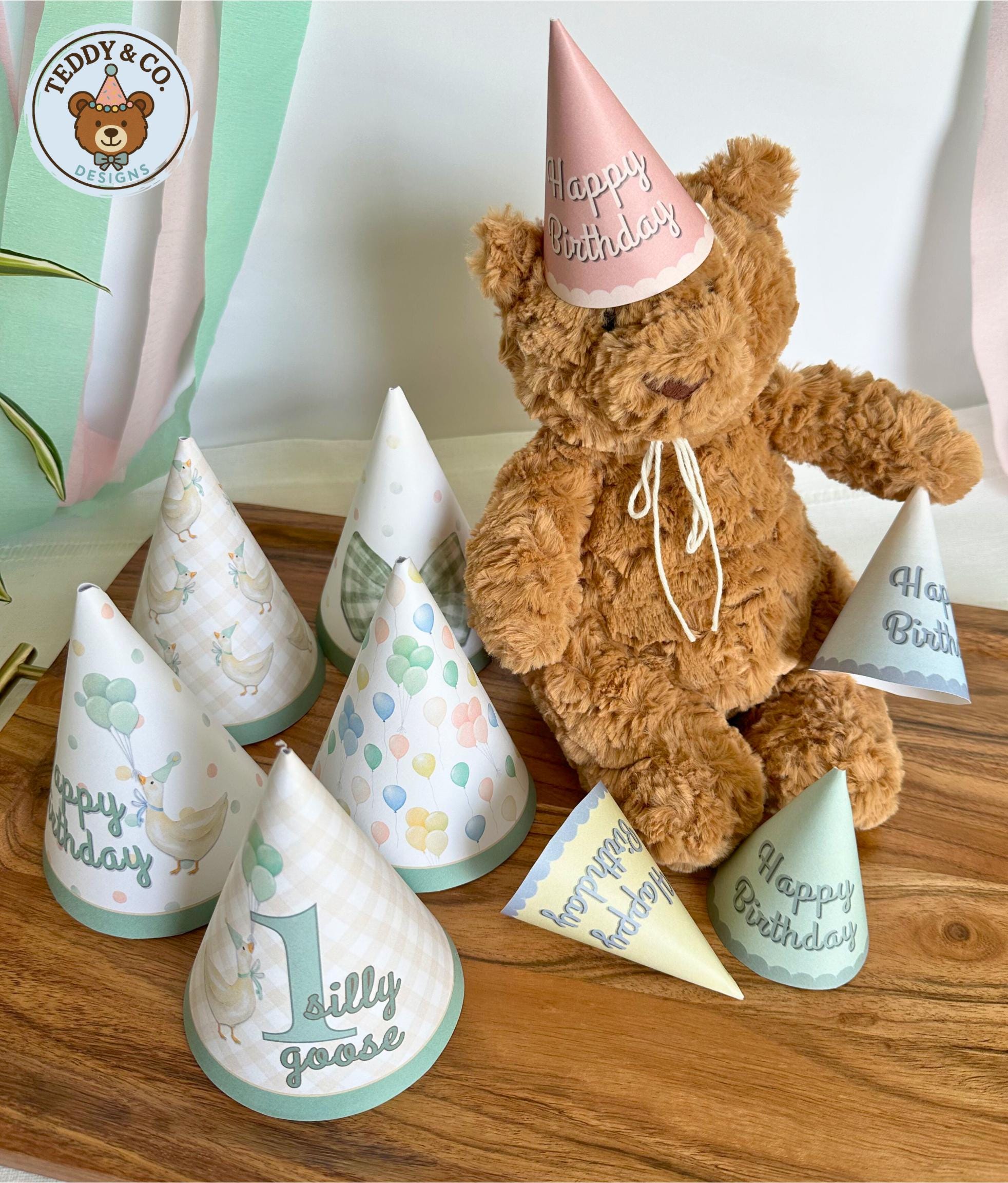 Silly Goose Birthday Party Hat: DIY Green Decor (PDF Download)