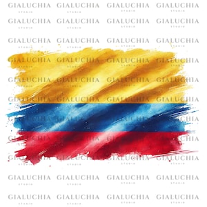 Watercolor Colombian Flag png, Colombia Sublimation Design, Colorful Patriotic Png, Colombian Flag Clipart, Instant Digital Download Png