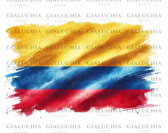 Watercolor Colombian Flag png, Colombia Sublimation Design, Colorful Patriotic Png, Colombian Flag Clipart, Instant Digital Download Png