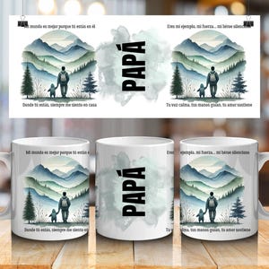 Spanish Phrases For Fathers Mug Wrap For Sublimation, Father's Day Mug PNG, Gifts For Dad, Frases Para Papá Mug 11/15 oz, Spanish PNG Design