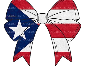 Puerto Rico Bow PNG: Patriotic Boricua Clipart (Digital Download)