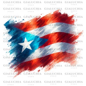 Watercolor Flag Of Puerto Rico png, Puerto Rico Sublimation Design, Colorful Patriotic Png, Boricua Clipart, Instant Digital Download Png