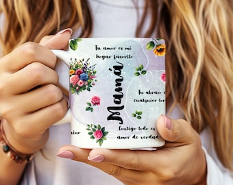 Spanish Phrases For Mothers Mug Wrap For Sublimation, Mother&#39;s Day Mug PNG, Gifts For Mom, Frases Para Mama Mug 11/15 oz, Spanish PNG Design