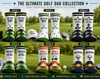 Funny Golf Dad Socks | Novelty Crew for Golf Lovers
