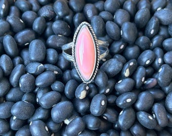 Pink Conch and Sterling Silver Ring size 6.75
