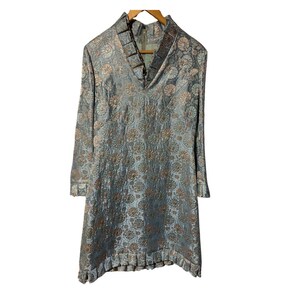 1960s Embroidered Pleated Collar Dress