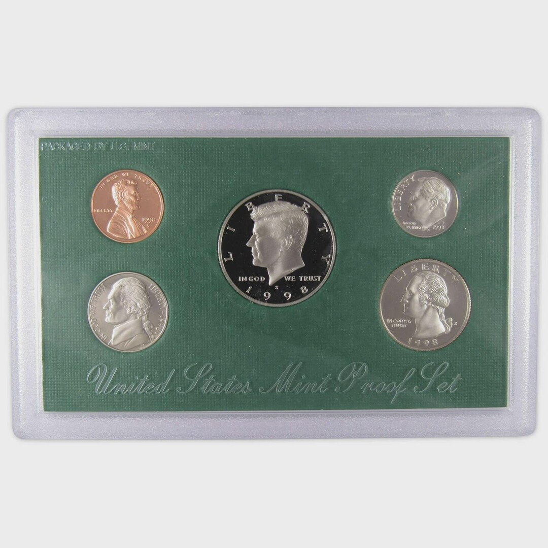 1998 US Mint Proof Set: 5 Mirror-finish Coins With COA - Etsy