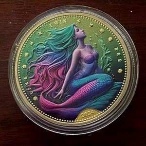 Enchanting Mermaid Challenge Coin: Collectible Fantasy Medallion for Nautical Enthusiasts