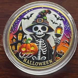 Spooky Halloween Collectible Challenge Coin - Limited Edition Trick-or-Treat Medallion