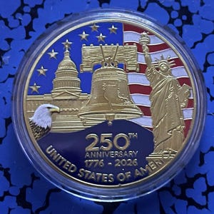250th Anniversary Collectible Coin Set: Patriotic Bald Eagle and Liberty Bell Commemorative Medallions