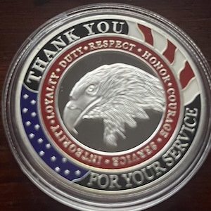 Honor Service: Timeless Military Challenge Coin Keepsake - Personalized Commemoration Gift for Veterans