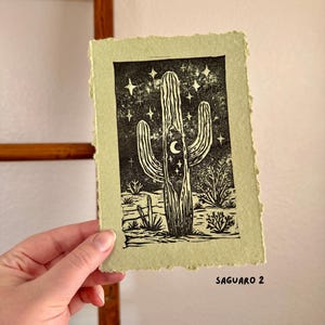 Misprint Linocut Art | B-Grade Block Print | Imperfect Handmade Western Decor | Junk Journal Ephemera