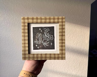 Sacred Datura Linocut Unframed | Moonflower Celestial Print | Night Bloom Hand-Pressed Original Art