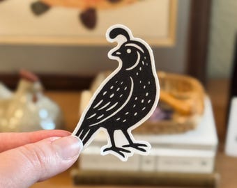 Quail Sticker, Waterproof Vinyl Decal, Southwestern Bird Art