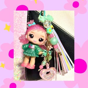 Yummiland Susie Sour Stroh Custom Taschenanhänger | Y2K Rave Doll Geldbörse Anhänger | Maßgeschneiderte niedliche Spielzeug Accessoires