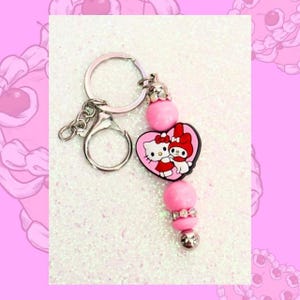 Llavero de Hello Kitty My Melody / Lindo clip para bolso con dibujos kawaii