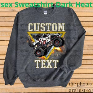 Retro Monster Truck Shirt – Custom Text Tee, Personalized Monster Jam Birthday Gift for Kids & Adults, Customizable Truck Design #13 bild 4