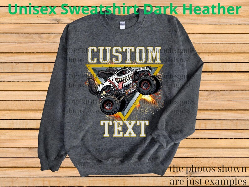 Retro Monster Truck Shirt – Custom Text Tee, Personalized Monster Jam Birthday Gift for Kids & Adults, Customizable Truck Design #13 bild 4
