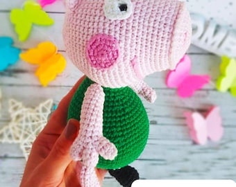 HÄKELANLEITUNG George Schweinchen, Amigurumi Häkelanleitung, süsses Schweinchen Muster, einfach Amigurumi, Schweinchen Peppa&#39;s Brother häkeln
