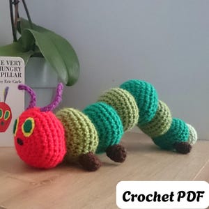 CROCHET PATTERN Very Hungry Caterpillar, Digital Download Amigurumi Crochet Pattern, Caterpillar Toy Pattern, Easy Amigurumi