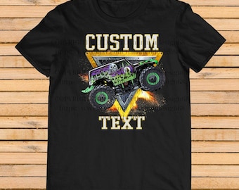 Custom Monster truck Birthday shirt, Custom Text Monster truck Shirt – Personalized Monster Truck Birthday Tee for Kids & Adults