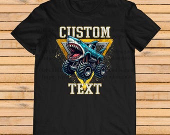 Monster Truck Shirt – Custom Text Tee, Personalized Monster Jam Birthday Gift for Kids & Adults, Customizable Truck Design
