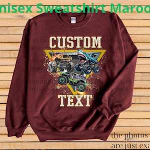 Many Monster Truck Shirt – Custom Text Tee, Personalized Monster Jam Birthday Gift for Kids & Adults, Customizable Truck Design #6 image 10